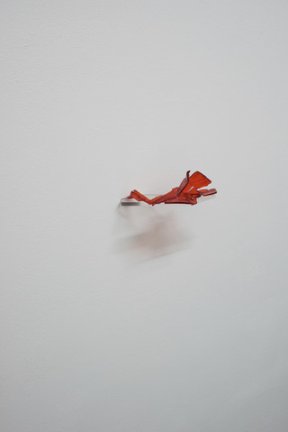 external forces inside out, 2018    
Found fragments of red plastic bike tail-light, reconstructed then reconfgured, 
9 x 4 x 3 cm
